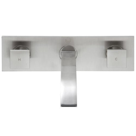 VIGO VG05002BN Titus Brushed Nickel Finish Dual Lever Wall Mount Faucet