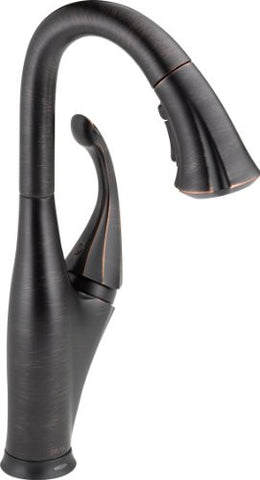 Delta 9992T-RB-DST Addison Single Handle Pull-Down Bar/Prep Faucet Featuring Touch2O, Venetian Bronze