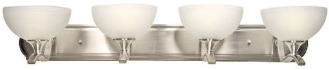 Yosemite Home Decor Glacier Point Bathroom Vanity Light with Ivory Cloud Shades, 4-Light, Satin Nickel