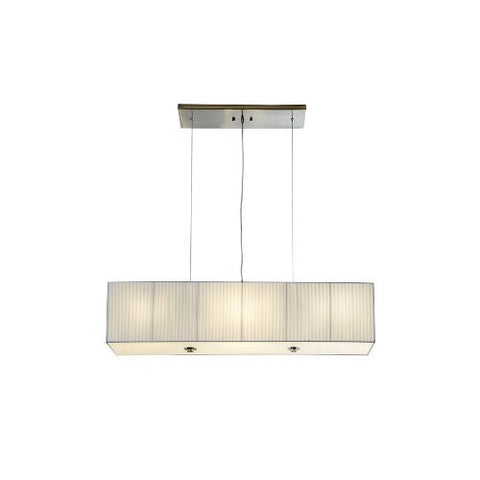 Sharper Image SI100017 Rectangular Pendant Lamp with White Plisse Shade