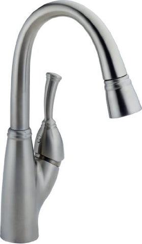 Delta Faucet 999-AR-DST Allora Single Handle Pull-Down Bar/Prep Faucet, Arctic Stainless