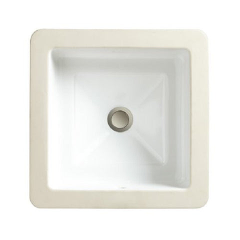 Porcher 12040-00.001 Marquee Grande Square Undercounter Lavatory with Overflow, White