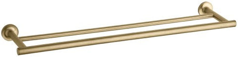 KOHLER K-14375-BGD Purist 24-Inch Double Towel Bar, Vibrant Moderne Brushed Gold