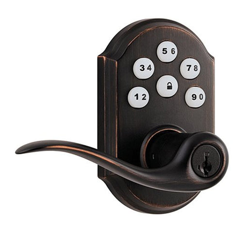 Kwikset 912 SmartCode® Electronic Deadbolt w/Tustin Lever featuring SmartKey® and Z-Wave in Venetian Bronze