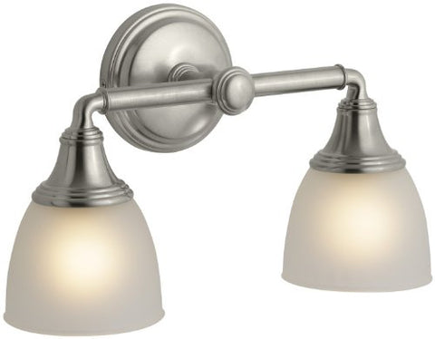 KOHLER K-10571-BN Devonshire Double Wall Sconce, Vibrant Brushed Nickel