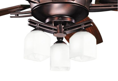 Kichler Lighting 380062OBB Brinbourne 3LT Pendant Ceiling Fan Light Kit, Oil Brushed Bronze Finish with Etched Cased Opal Glass Shades