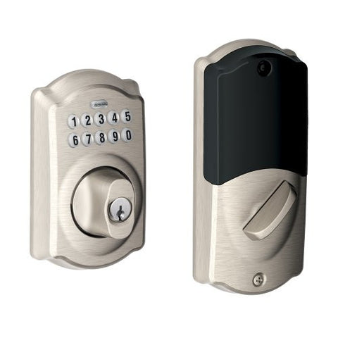 Schlage BE369NX Camelot 619 Home Keypad Deadbolt with Z-Wave Technology, Satin Nickel