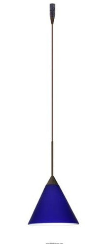 Besa Lighting RXP-5121CM-BR Kani Collection 1-Light 12V Rail-Ready Mini-Pendant Element, Bronze Finish with Cobalt Blue Matte Art Glass