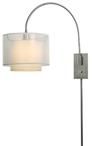 Trend Lighting BW7155 Brella Small Arc Wall Lamp, Brushed Nickel