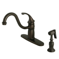 Kingston Brass KB1575GLBS Single Handle Kitchen Faucet with Spray, Oil Rubbed Bronze