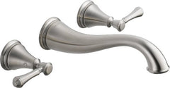 Delta Faucet 3597LF-SSWL Cassidy Two Handle Wall Mount Lavatory Faucet, Stainless