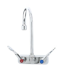 T&S Brass B-1146-04 Wall Mount Workboard Faucet with 4-Inch Centers, Swivel Gooseneck and 4-Inch Wrist Action Handles