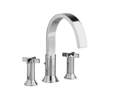 American Standard 7430.920.295 Berwick 2 Cross Handle Deck Mount Tub Filler, Satin Nickel