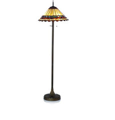 River of Goods 11330 65-Inch H Stained Glass Scalloped Amber Floor Lamp