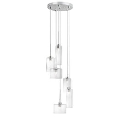 Dainolite Lighting IC-106P-PC Pendants with Clear Frosted Glass Shades, Polished Chrome Finish