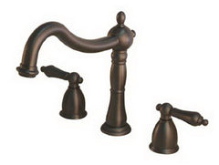 Kingston Brass KB1975AL Heritage Widespread Lavatory Faucet with Metal Lever Handle, Oil Rubbed Bronze