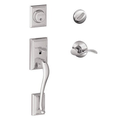 Schlage F60 ADD 625 ACC RH Addison Handle Set with Accent Lever Interior Right Hand, Bright Chrome