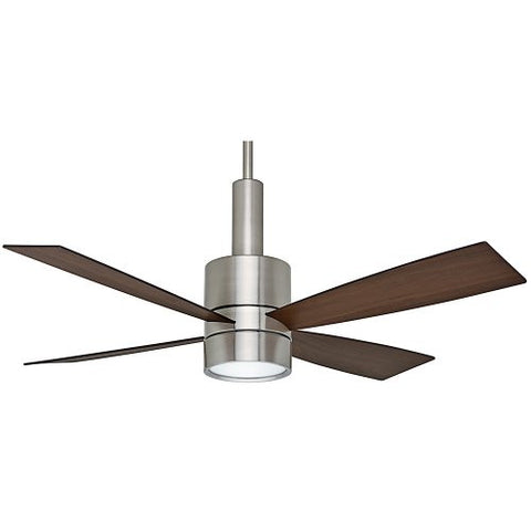 Casablanca Fan 59068 Bullet 54-Inch Brushed Nickel Ceiling Fan with Four Walnut/Burnt Walnut Blades and a Light Kit