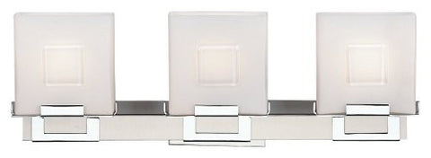 Forecast Lighting F442136NV Square 3 Light Bath, Satin Nickel/Chrome