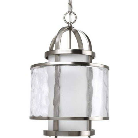 Progress Lighting P3701-09 1-Light Bay Court Foyer Fixture, Brushed Nickel
