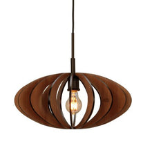 Woodbridge Lighting 14023MEB-W1D1CH Canopy Cherry Wood Pendant, Metallic Bronze