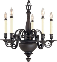 Volume Lighting V3755-65 Cambridge 5 light foundry bronze chandelier