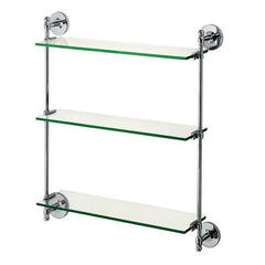 Gatco 1394 Premier 3-Tier Wall Glass Shelf, Chrome