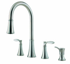 Pfister Peteluma 2-Handle 4-Hole Pull-Down Kitchen Faucet w/Soap Dispenser in Stainless Steel