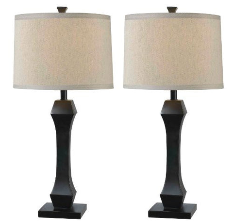 Kenroy Home 32121ORB Gemini Table Lamp Set, 2-Pack
