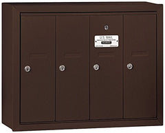 Salsbury Industries 3504ZSU Surface Mounted Vertical Mailbox with USPS Access and 4 Doors, Bronze