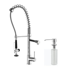 Kraus KPF-1602-KSD-30CH Single Lever Pull Out Kitchen Faucet and Soap Dispenser, Chrome