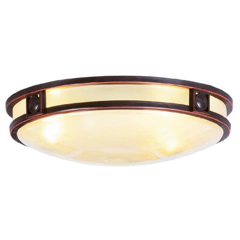 Livex Lighting 4488-67 Matrix 3 Light Olde Bronze Flush Mount with Iced Champagne Glass