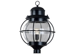 Kenroy Home 90967BL Hatteras 1-Light Post Lantern, Black