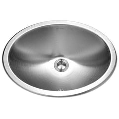 Houzer CHO-1800-1 Opus 15-1/2-by-11-3/8-Inch Oval Undermount Stainless Steel Lavatory with Overflow