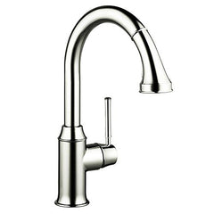 Hansgrohe 04215830 Talis C HighArc Single-Hole Kitchen Faucet with Pull Down 2-Spray, Polished Nickel