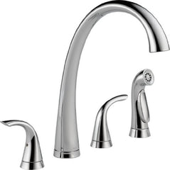 Delta Faucet 2480-DST Pillar Two Handle Widespread Kitchen Faucet with Spray, Chrome