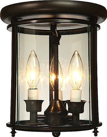 Artcraft Lighting AC4320BZ Manor 3-Lite Flush Mount Urn Light, Rich Bronze