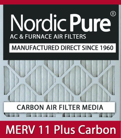 Nordic Pure 16x30x1M11+C-6 MERV 11 Plus Carbon AC Furnace Air Filters, Qty 6